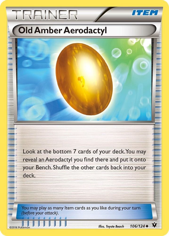 Old Amber Aerodactyl 106/124 - XY - Fates Collide