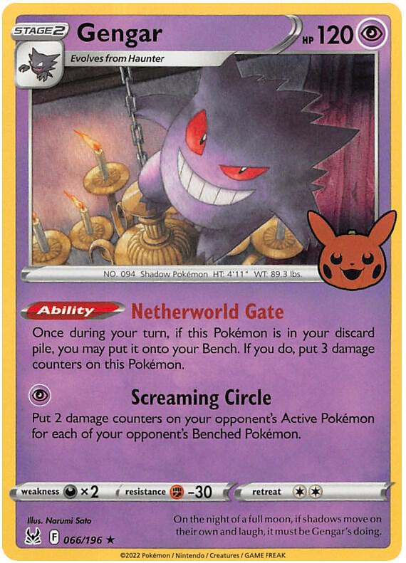 Gengar (2022 Copyright Date) - 066/196 - Trick or Trade BOOster Bundle 2023