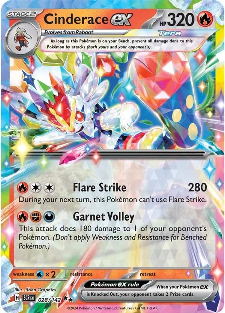 Cinderace ex - 028/142 028/142 - SV07: Stellar Crown