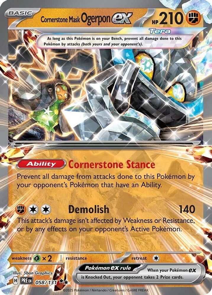 Cornerstone Mask Ogerpon ex - 058/131 058/131 - SV: Prismatic Evolutions